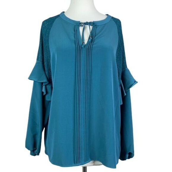 Halston Xl Blouse New With Tags Long Sleeve - Picture 1 of 7